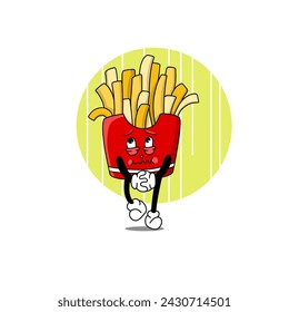 French fries emoticon with funny facial expressions