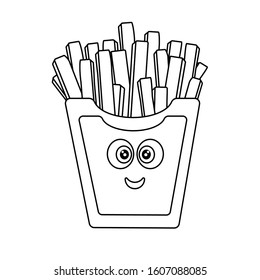 French Fries Eyes Mouth Painted Black Stock Vector (royalty Free 