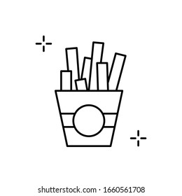 French fries, fast food addictions icon. Simple line, outline vector elements of addictive human for ui and ux, website or mobile application