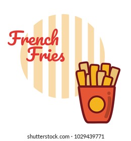 French fries fast food cartoon