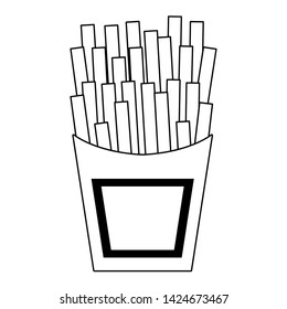 French fries fast food cartoon isolated vector illustration graphic design