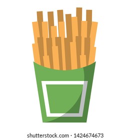 French fries fast food cartoon isolated vector illustration graphic design