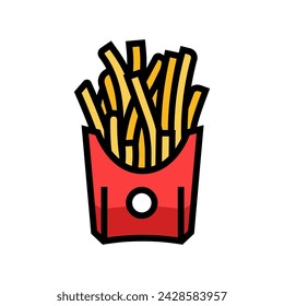 french fries fast food color icon vector. french fries fast food sign. isolated symbol illustration