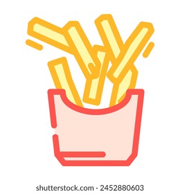 french fries fast food color icon vector. french fries fast food sign. isolated symbol illustration