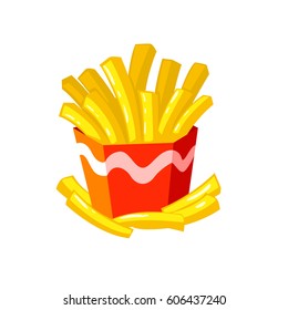 French fries fast food. Good for menu design. Vector illustration