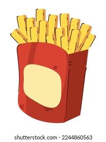 french fries fast food icon white background