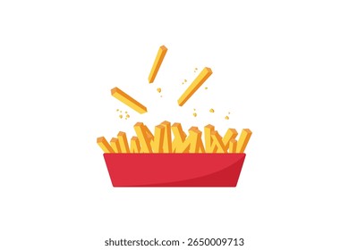 french fries fast food icon flat design