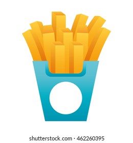 french fries fast food icon vector illustration design