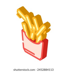 french fries fast food isometric icon vector. french fries fast food sign. isolated symbol illustration