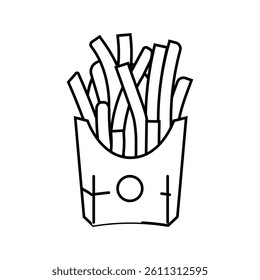 french fries fast food line icon vector. french fries fast food sign. isolated contour symbol black illustration