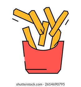 french fries fast food line icon vector. french fries fast food sign. isolated symbol illustration
