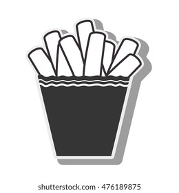 french fries fast food menu potato fried vector illustration