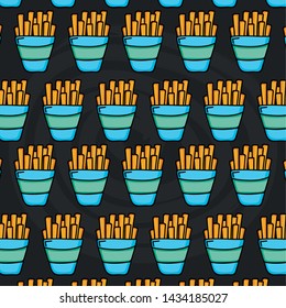 french fries fast food pattern background