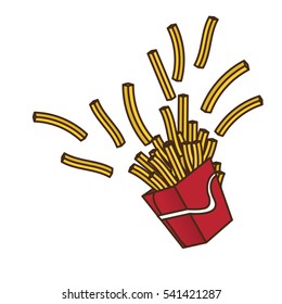 french fries fast food related icon image vector illustration design 