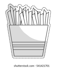 french fries fast food related icon image vector illustration design 