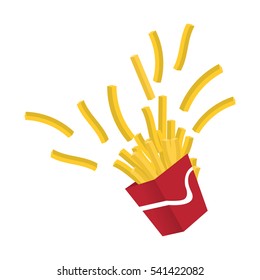 french fries fast food related icon image vector illustration design 
