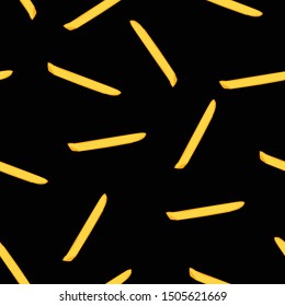 French fries fast food seamless pattern, background.