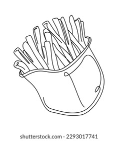 French fries Fast food snack. Vector illustration