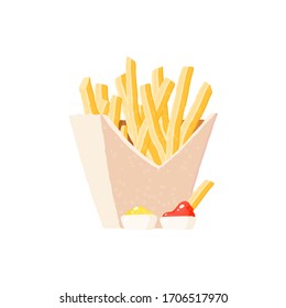 French fries. Fast food. Vector illustration in flat style