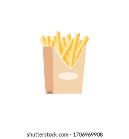 French fries. Fast food. Vector illustration in flat style