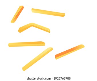 French fries fast food vector illustration on white background