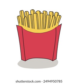 french fries fast food vector