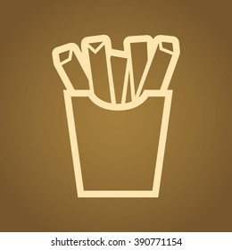French fries. Fast food vector icon. Color illustration.