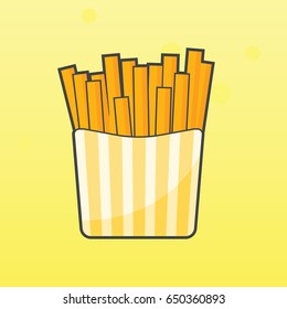 French fries, fast food, vector illustration