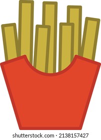 French Fries Filled Outline Food Icon 