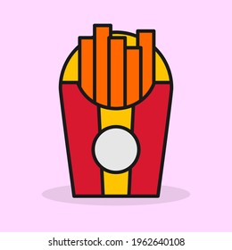 Französische Pommes frites füllten Vektorsymbol. 