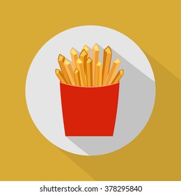 French fries flat.