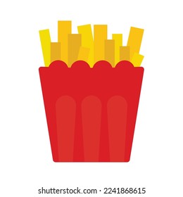 french fries flat color food icon