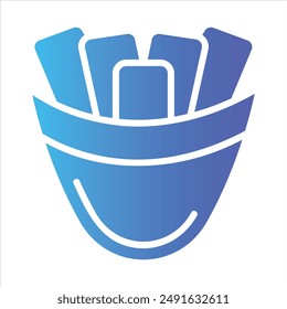french fries in flat design style