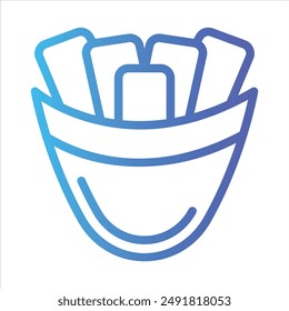 french fries in flat design style