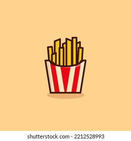 french fries flat design. suitable for icons or logos for restaurants and cafes. vector illustration