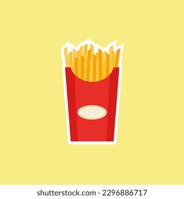 french fries flat design vector illustration