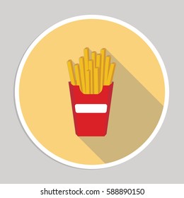 French fries flat icon 