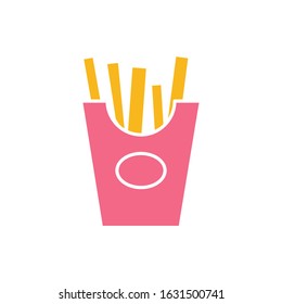 French fries flat icon design vector illustration