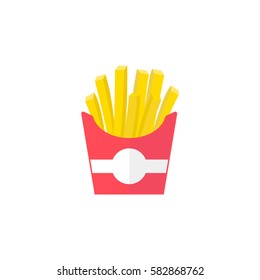 French fries flat icon, food & drink elements, Fast food sign, a colorful solid pattern on a white background, eps 10.
