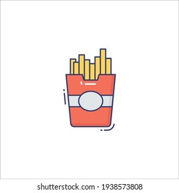 French fries Flat Icon Isolated On White Background