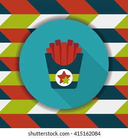 french fries flat icon with long shadow,eps10
