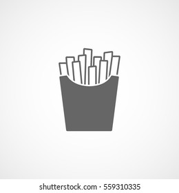 French Fries Flat Icon On White Background