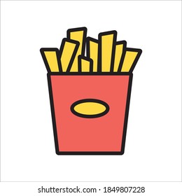 Illustration der Vorlage für französische Fries-Flachbild-Vektorgrafiken-Logo