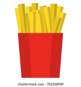 French fries flat icon, vector sign, colorful pictogram isolated on white. Symbol, logo illustration. Flat style design