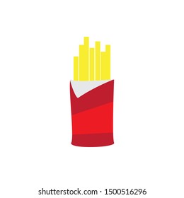 French fries. flat illustration of French fries - vector icon. French friessign symbol