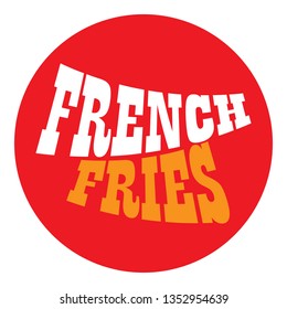 French fries flat logo vector