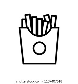 French fries. Flat simple design. Line vector. Isolate on white background.
