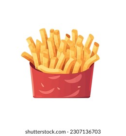 French fries flat vector illustration, isolated on white background