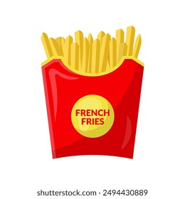 French Fries. Flat vector illustration of french fries isolated on white background