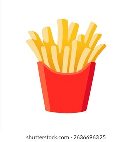 French Fries Floating Emoji Cartoon Icon. Food Object Icon Concept Isolated Premium Vector 10 eps.